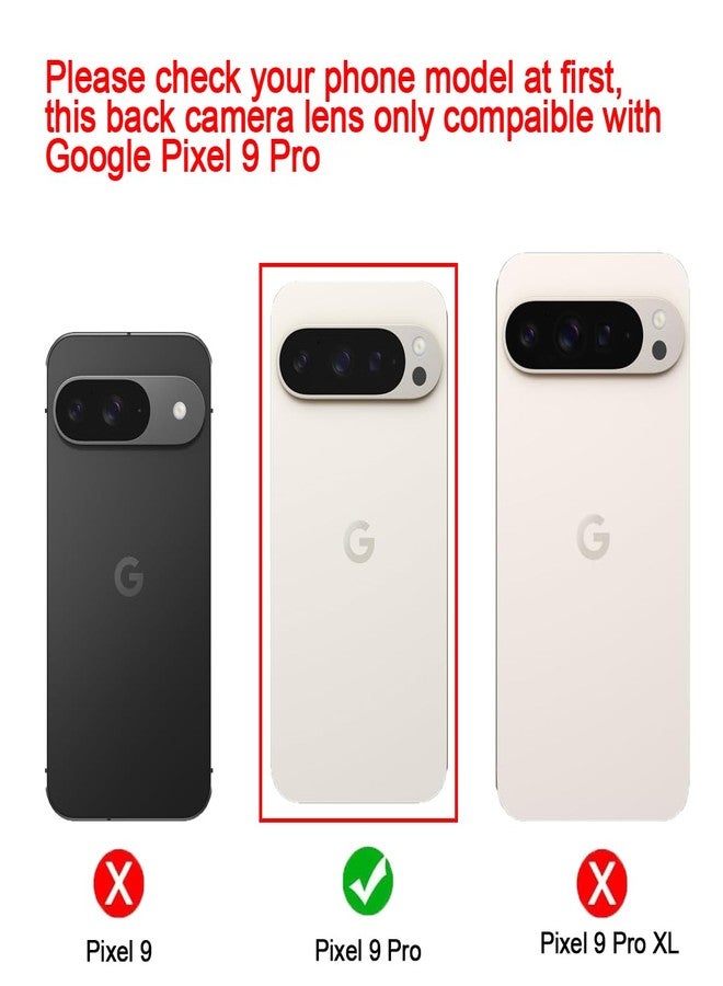 Perzework 2 Set Back Rear Camera Lens Glass Replacement for Google Pixel 9 Pro with pre-Installed Adhesive and Reparing Toolkit - Image 2